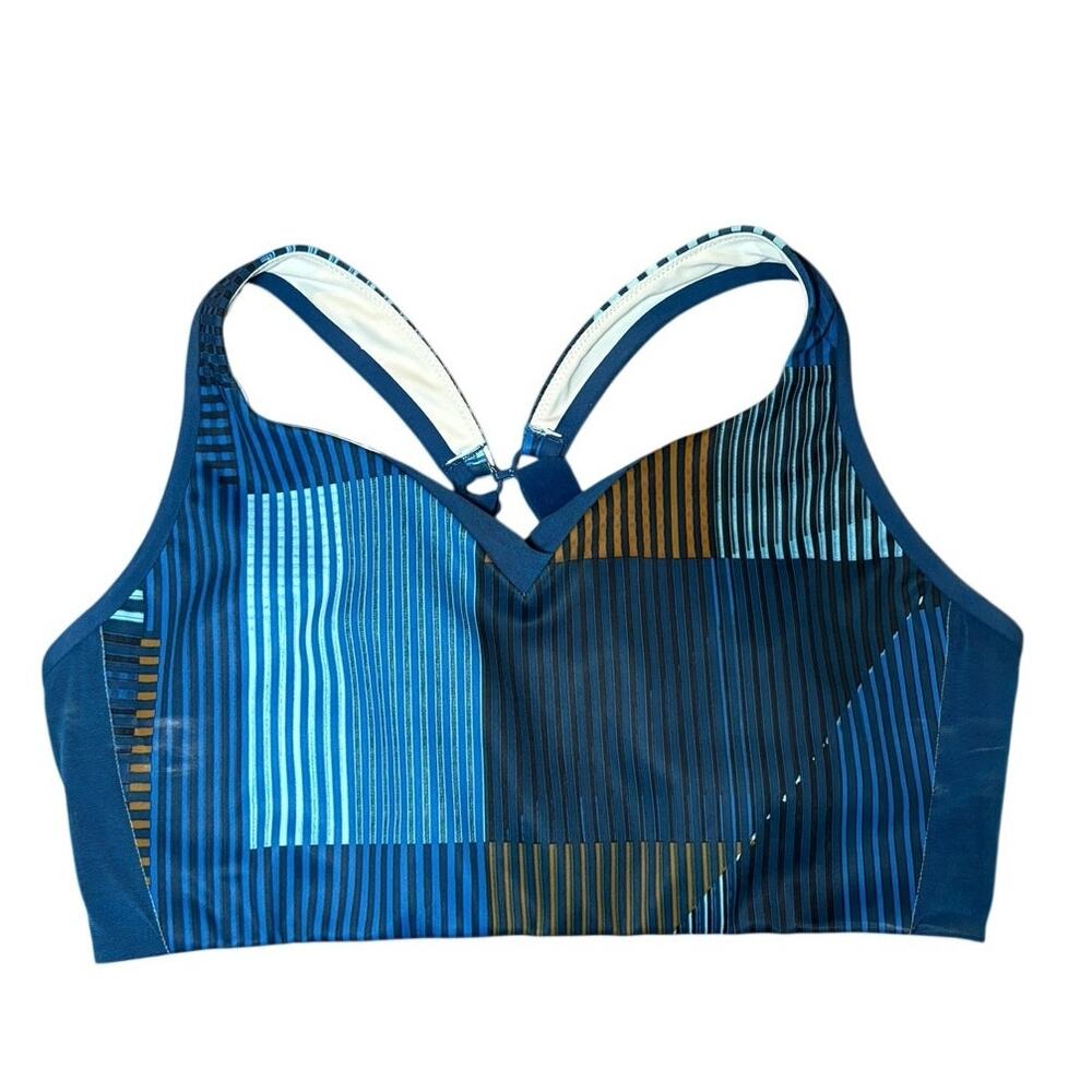 Brooks Blue Patterned Drive Convertible Sports Bra Size Small (32A/30B)